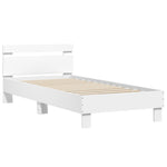 Bed Frame without Mattress with Headboard White 90x200 cm - Bargainia.com - 