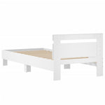 Bed Frame without Mattress with Headboard White 90x200 cm - Bargainia.com - 