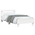 Bed Frame without Mattress with Headboard White 90x200 cm - Bargainia.com - 