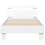 Bed Frame without Mattress with Headboard White 90x200 cm - Bargainia.com - 