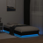 Bed Frame without Mattress with LED Lights Black 75x190 cm Small Single - Bargainia.com - 