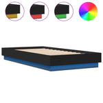 Bed Frame without Mattress with LED Lights Black 75x190 cm Small Single - Bargainia.com - 