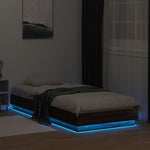 Bed Frame without Mattress with LED Lights Brown Oak 100x200 cm - Bargainia.com - 