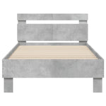 Bed Frame without Mattress with LED Lights Concrete Grey 100x200 cm - Bargainia.com - 