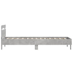 Bed Frame without Mattress with LED Lights Concrete Grey 100x200 cm - Bargainia.com - 