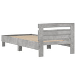 Bed Frame without Mattress with LED Lights Concrete Grey 100x200 cm - Bargainia.com - 