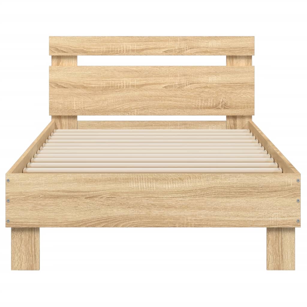 Bed Frame without Mattress with LED Lights Sonoma Oak 90x200 cm - Bargainia.com - 8721012240674 - 838717