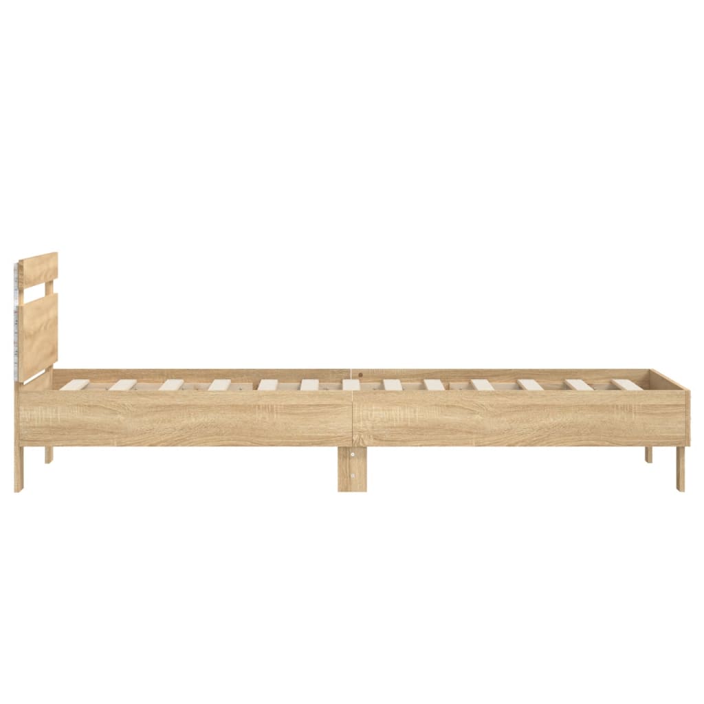 Bed Frame without Mattress with LED Lights Sonoma Oak 90x200 cm - Bargainia.com - 8721012240674 - 838717