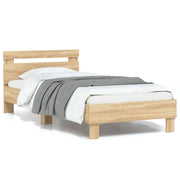 Bed Frame without Mattress with LED Lights Sonoma Oak 90x200 cm - Bargainia.com - 8721012240674 - 838717