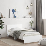 Bed Frame without Mattress with LED Lights White 100x200 cm - Bargainia.com - 