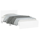 Bed Frame without Mattress with LED Lights White 100x200 cm - Bargainia.com - 