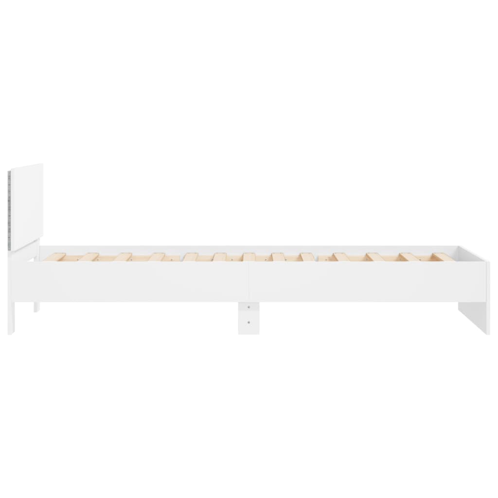 Bed Frame without Mattress with LED Lights White 100x200 cm - Bargainia.com - 
