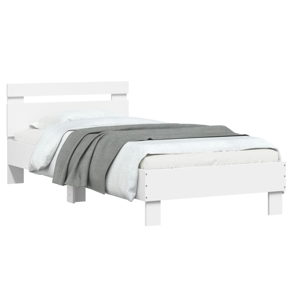 Bed Frame without Mattress with LED Lights White 90x200 cm - Bargainia.com - 8721012240650 - 838715