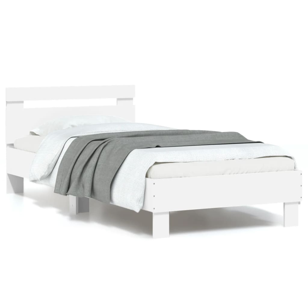 Bed Frame without Mattress with LED Lights White 90x200 cm - Bargainia.com - 8721012240650 - 838715