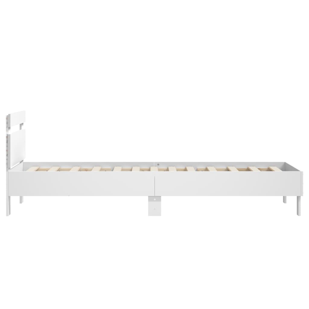 Bed Frame without Mattress with LED Lights White 90x200 cm - Bargainia.com - 8721012240650 - 838715