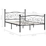 Bed Frame without Mattress with Slatted Base Black Metal 120x200 cm - Bargainia.com - 