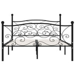 Bed Frame without Mattress with Slatted Base Black Metal 120x200 cm - Bargainia.com - 