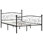 Bed Frame without Mattress with Slatted Base Black Metal 120x200 cm - Bargainia.com - 