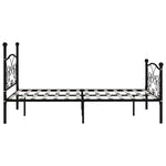 Bed Frame without Mattress with Slatted Base Black Metal 120x200 cm - Bargainia.com - 
