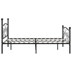Bed Frame without Mattress with Slatted Base Black Metal 200x200 cm - Bargainia.com - 