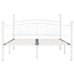 Bed Frame without Mattress with Slatted Base White Metal 160x200 cm - Bargainia.com - 