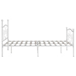 Bed Frame without Mattress with Slatted Base White Metal 160x200 cm - Bargainia.com - 