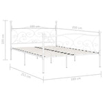 Bed Frame without Mattress with Slatted Base White Metal 160x200 cm - Bargainia.com - 