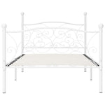 Bed Frame without Mattress with Slatted Base White Metal 90x200 cm - Bargainia.com - 