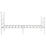 Bed Frame without Mattress with Slatted Base White Metal 90x200 cm - Bargainia.com - 