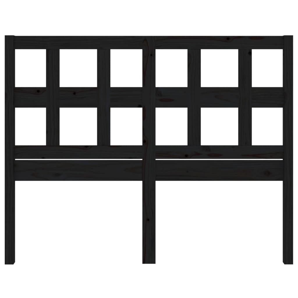 Bed Headboard Black 185.5x4x100 cm Solid Wood Pine - Bargainia.com - 