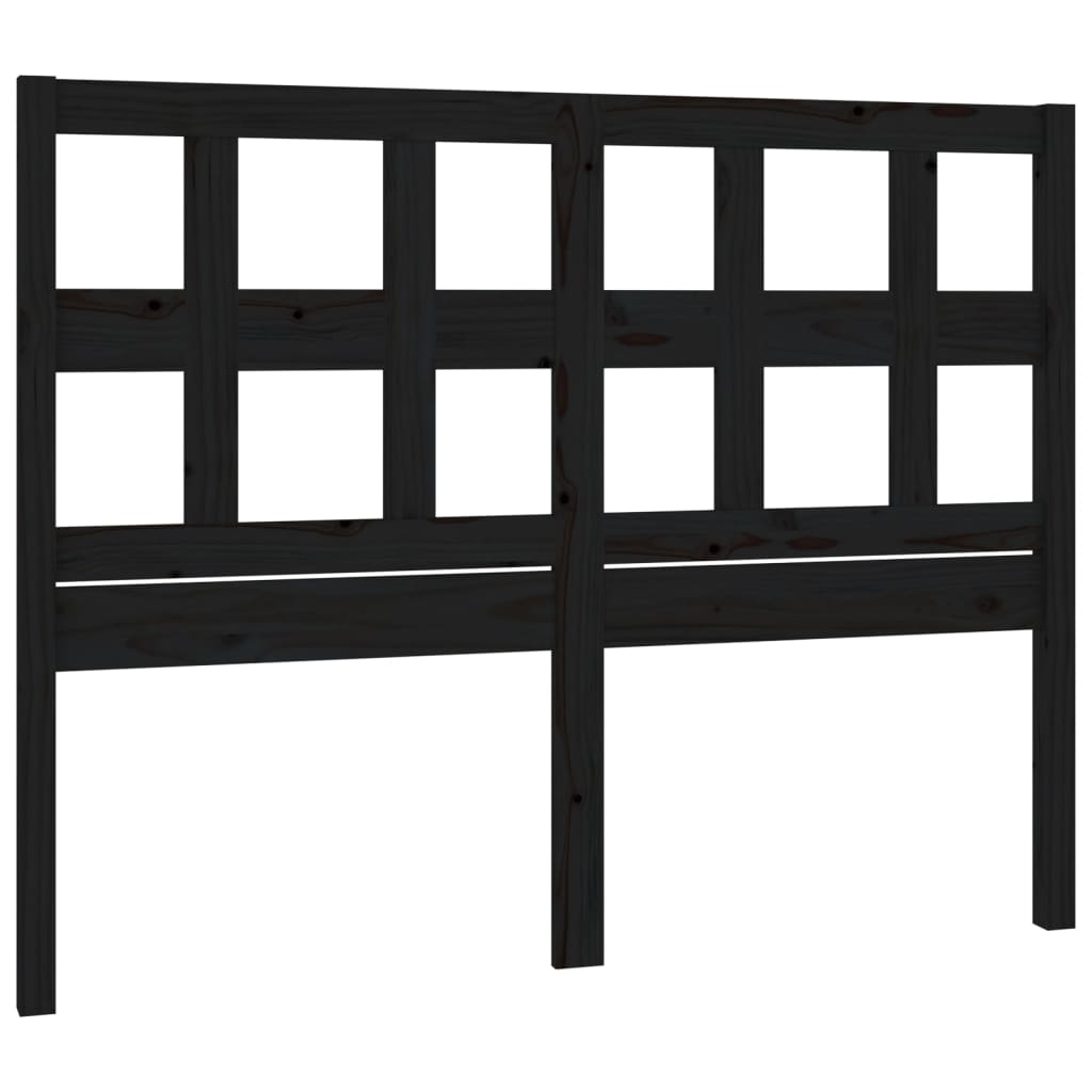 Bed Headboard Black 185.5x4x100 cm Solid Wood Pine - Bargainia.com - 
