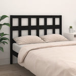 Bed Headboard Black 185.5x4x100 cm Solid Wood Pine - Bargainia.com - 