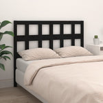 Bed Headboard Black 185.5x4x100 cm Solid Wood Pine - Bargainia.com - 