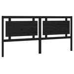 Bed Headboard Black 205.5x4x100 cm Solid Pine Wood - Bargainia.com - 