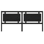 Bed Headboard Black 205.5x4x100 cm Solid Pine Wood - Bargainia.com - 
