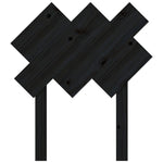 Bed Headboard Black 72.5x3x81 cm Solid Wood Pine - Bargainia.com - 