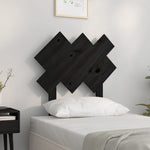 Bed Headboard Black 72.5x3x81 cm Solid Wood Pine - Bargainia.com - 