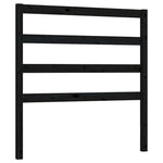 Bed Headboard Black 81x4x100 cm Solid Wood Pine - Bargainia.com - 