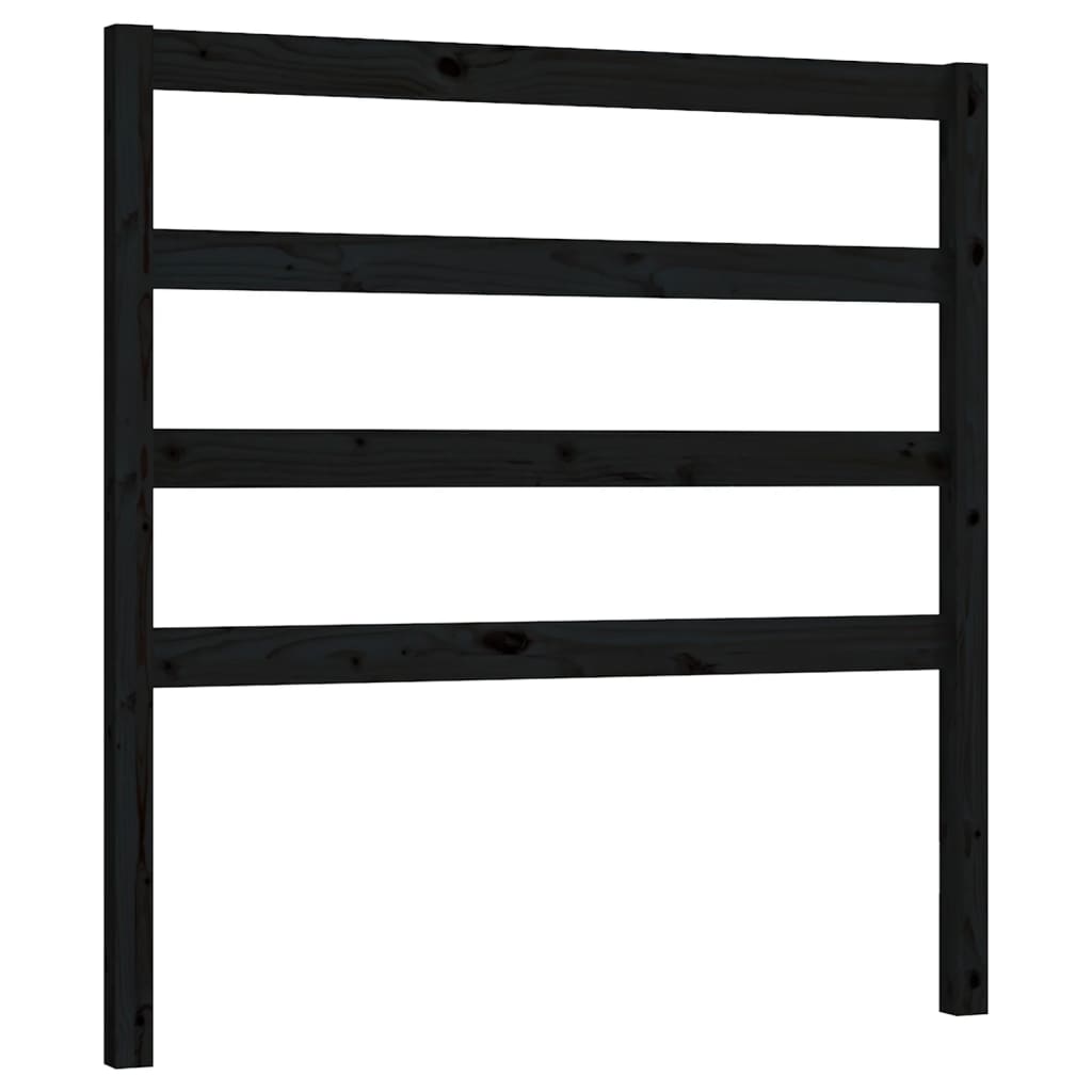 Bed Headboard Black 81x4x100 cm Solid Wood Pine - Bargainia.com - 