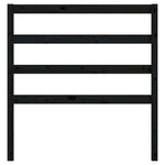 Bed Headboard Black 81x4x100 cm Solid Wood Pine - Bargainia.com - 