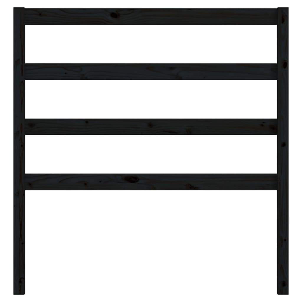 Bed Headboard Black 81x4x100 cm Solid Wood Pine - Bargainia.com - 