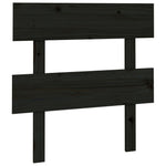 Bed Headboard Black 93.5x3x81 cm Solid Wood Pine - Bargainia.com - 