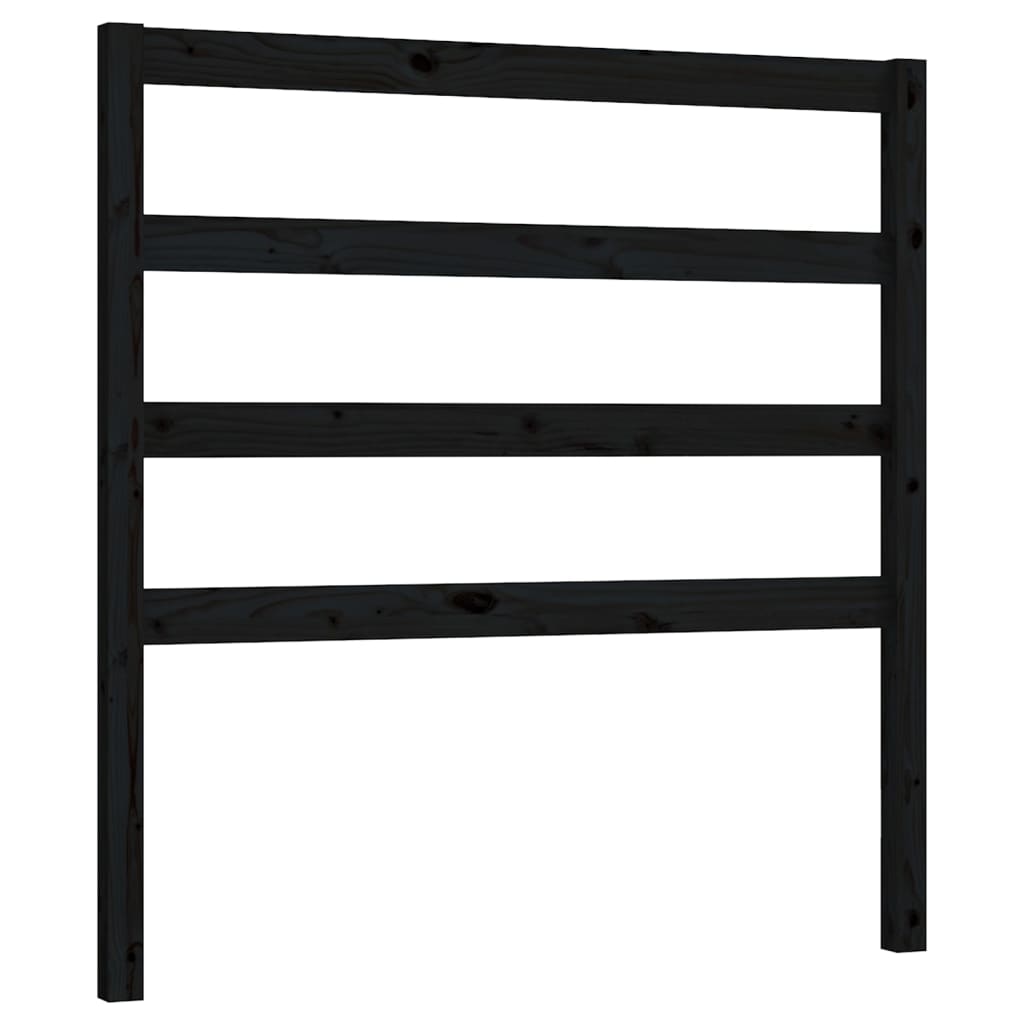 Bed Headboard Black 96x4x100 cm Solid Wood Pine - Bargainia.com - 