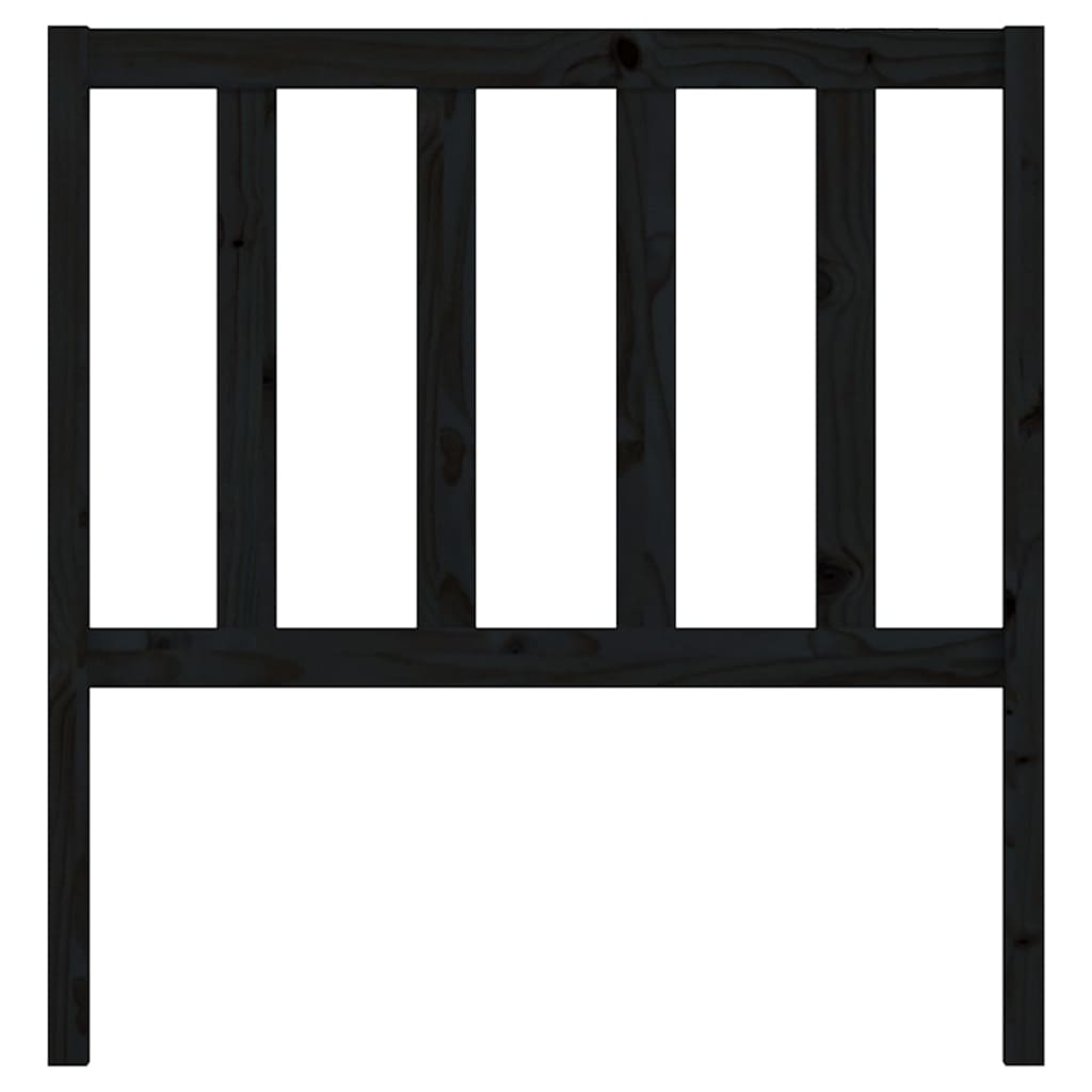 Bed Headboard Black 96x4x100 cm Solid Wood Pine - Bargainia.com - 