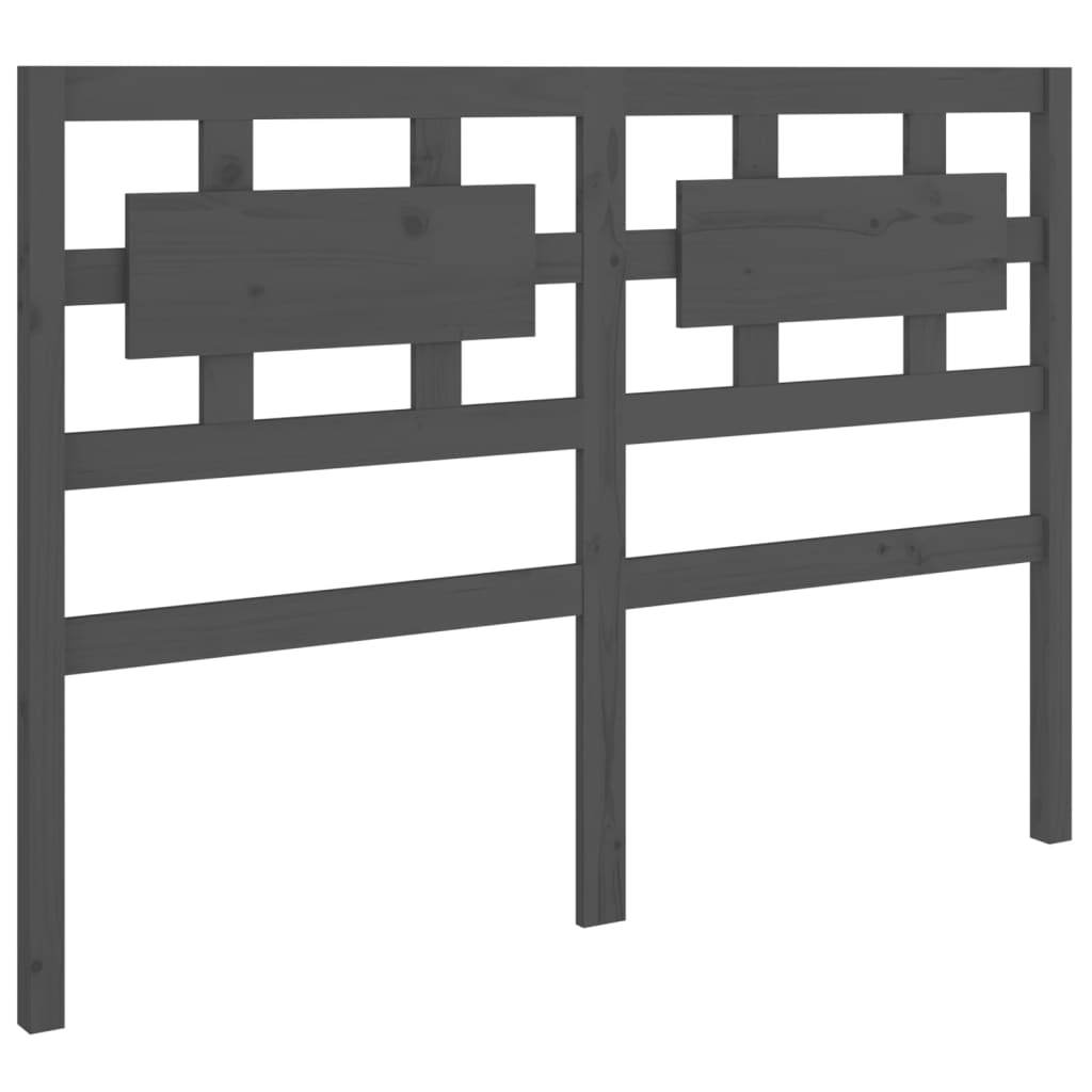 Bed Headboard Grey 125.5x4x100 cm Solid Wood Pine - Bargainia.com - 