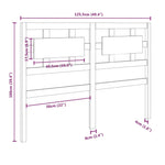 Bed Headboard Grey 125.5x4x100 cm Solid Wood Pine - Bargainia.com - 