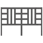 Bed Headboard Grey 126x4x100 cm Solid Wood Pine - Bargainia.com - 