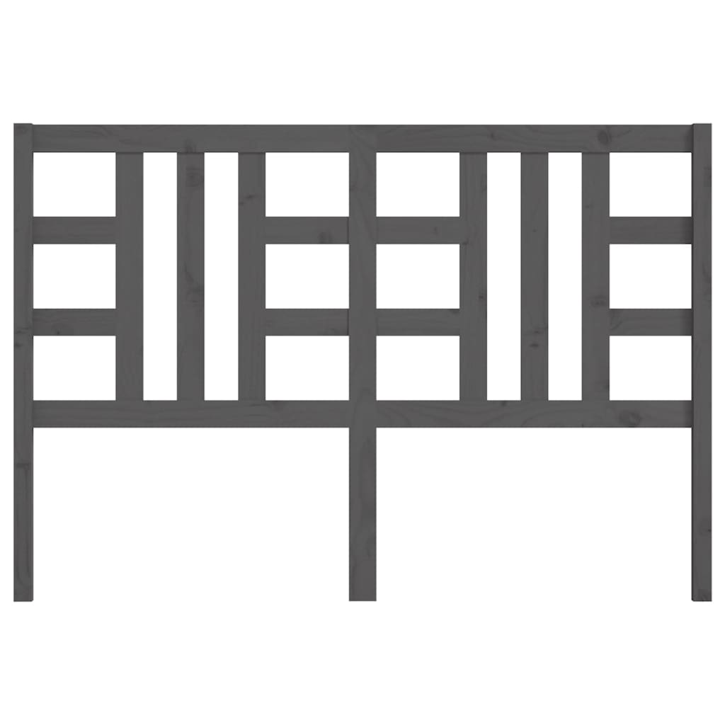 Bed Headboard Grey 126x4x100 cm Solid Wood Pine - Bargainia.com - 