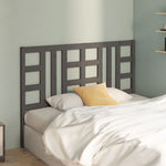 Bed Headboard Grey 126x4x100 cm Solid Wood Pine - Bargainia.com - 
