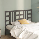 Bed Headboard Grey 126x4x100 cm Solid Wood Pine - Bargainia.com - 